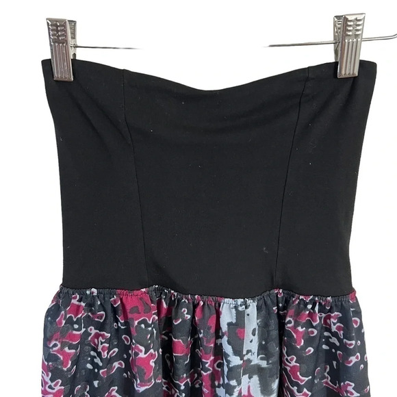 Aqua Strapless Mini Dress Size XS Abstract Pattern Fit and Flare Casual Short - Picture 3 of 6